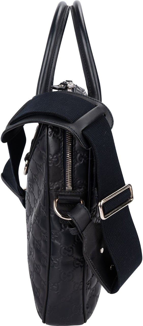 Gucci Guccissima Leather Business Handbag Blauw