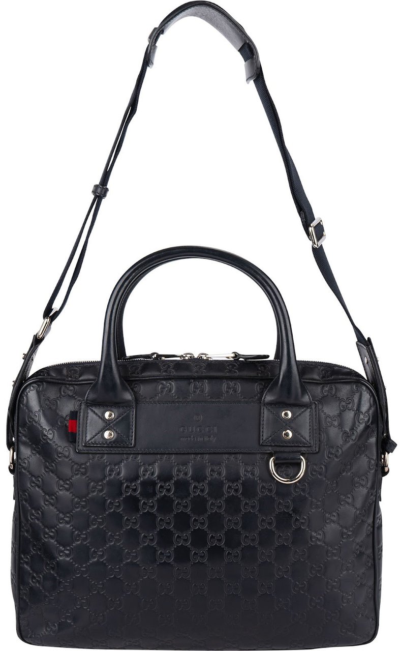 Gucci Guccissima Leather Business Handbag Blauw