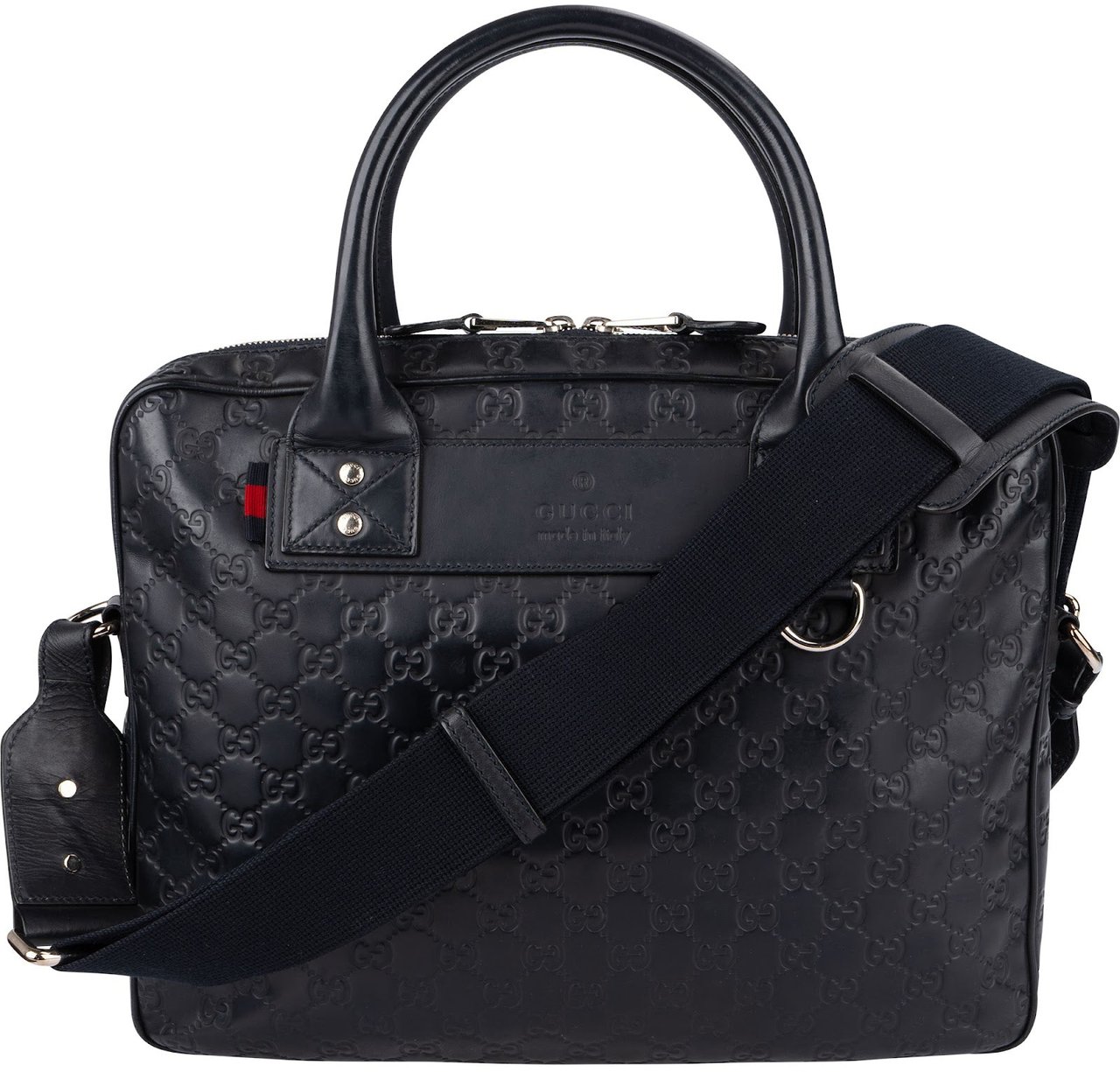 Gucci Guccissima Leather Business Handbag Blauw