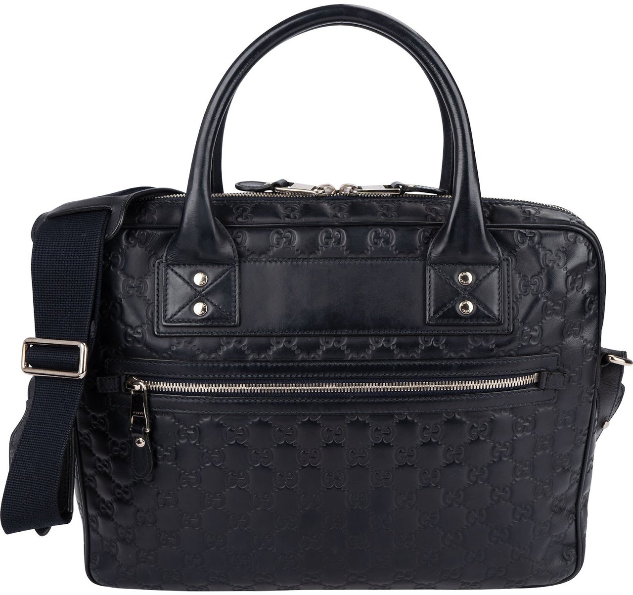 Gucci Guccissima Leather Business Handbag Blauw