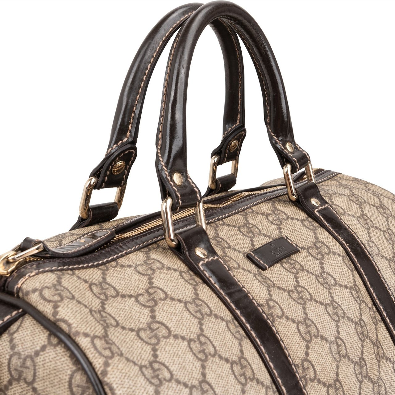 Gucci Monogram GG Supreme Joy Boston Handbag Beige