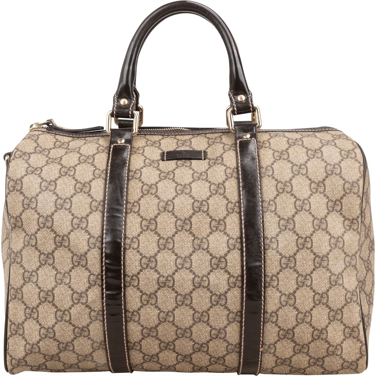 Gucci Monogram GG Supreme Joy Boston Handbag Beige