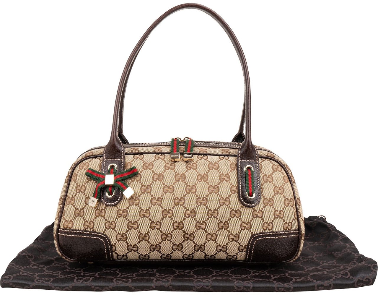 Gucci Monogram GG Canvas Princy Shoulder Bag Bruin