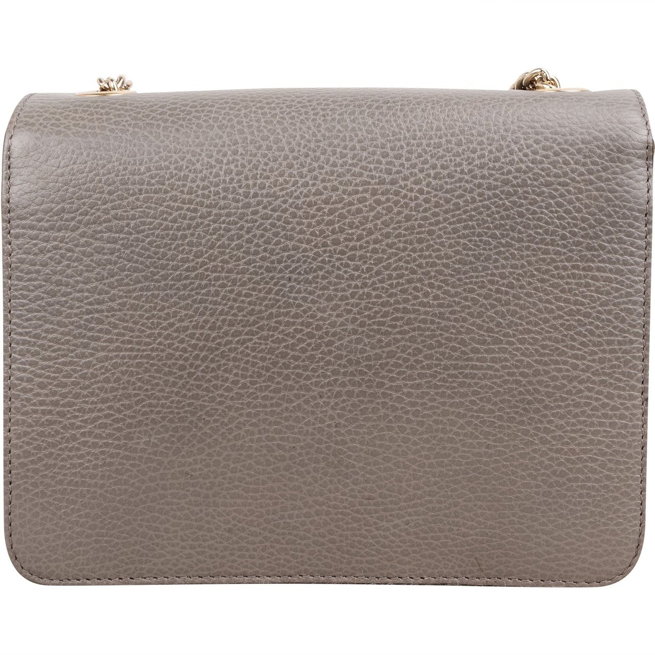 Gucci Pebbled Leather Small Interlocking GG Crossbody Bag Donkergrijs