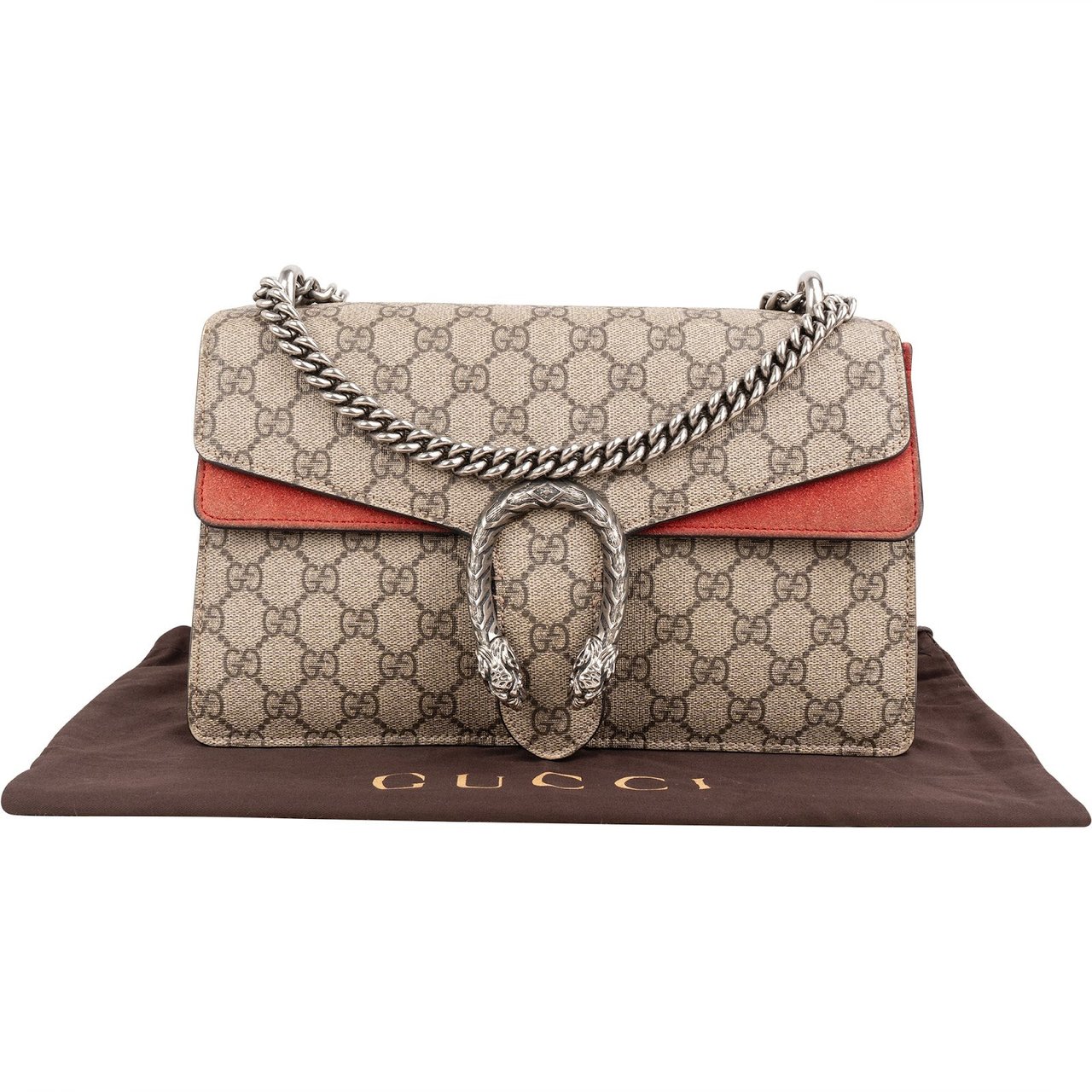 Gucci Monogram GG Supreme Canvas Dionysus Shoulder Bag Beige