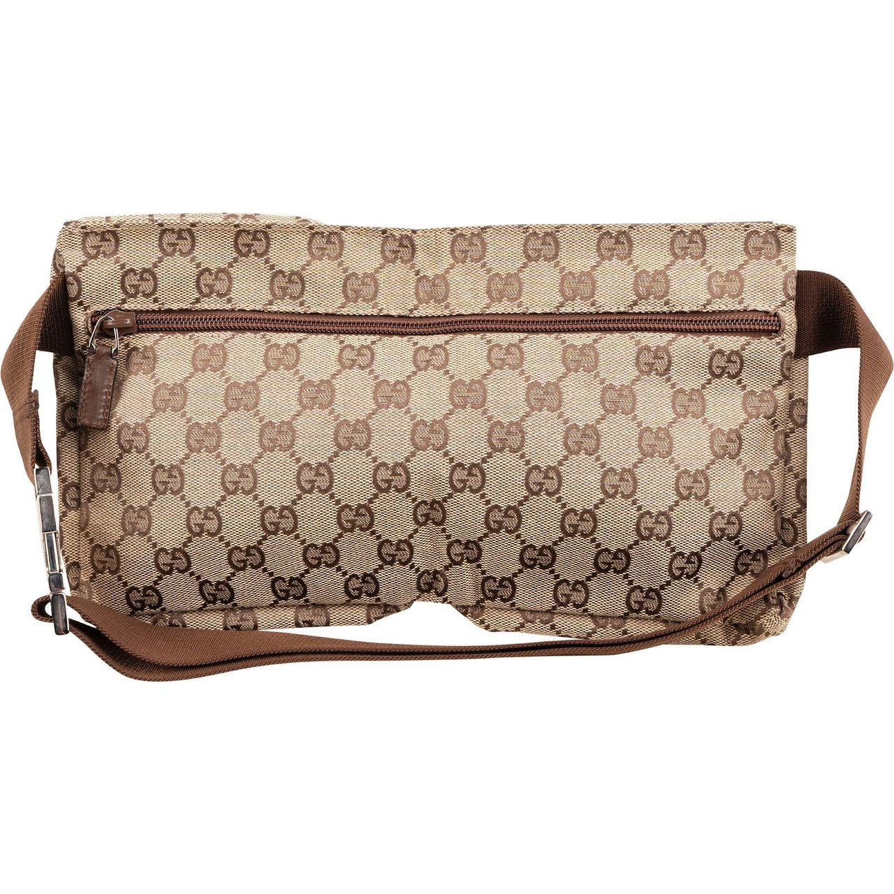 Gucci Monogram GG Belt Crossbody Bag Beige