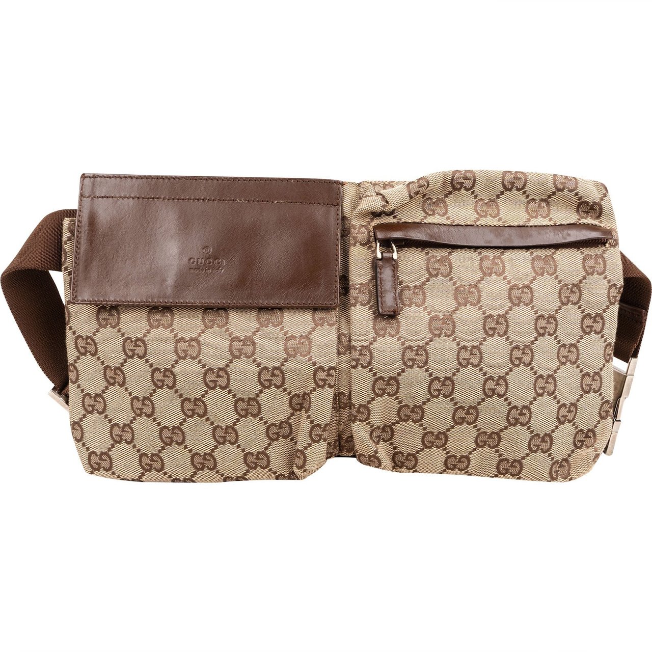 Gucci Monogram GG Belt Crossbody Bag Beige