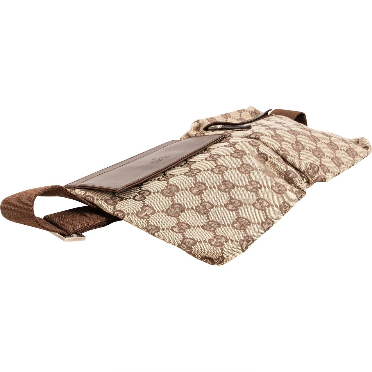 Gucci Monogram GG Belt Crossbody Bag Beige