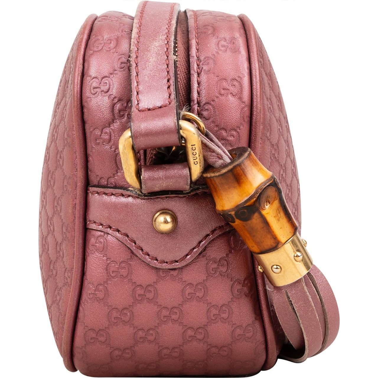 Gucci Guccissima Leather Bamboo Tassel Soho Crossbody Bag Roze