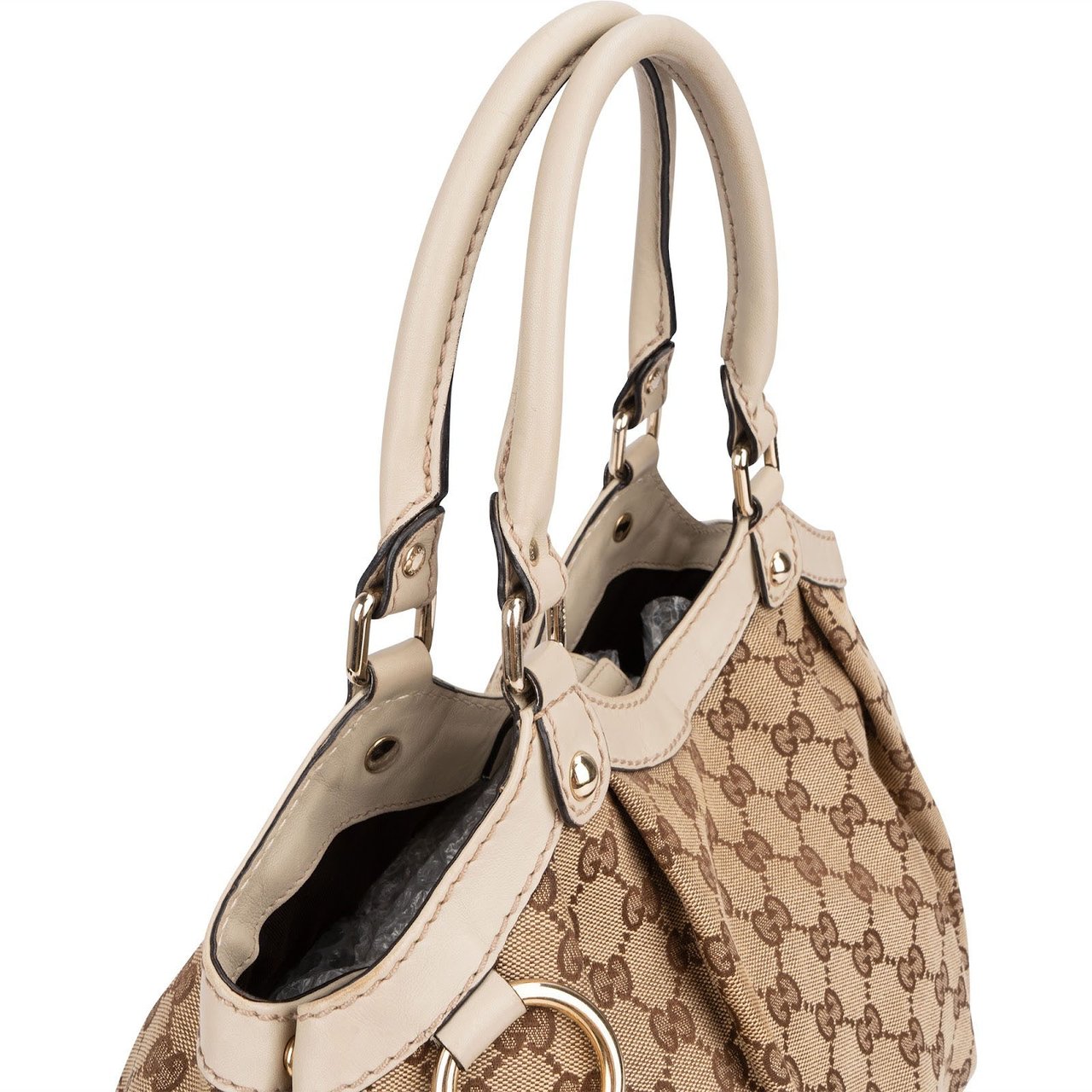 Gucci Monogram GG Sukey Handbag Beige