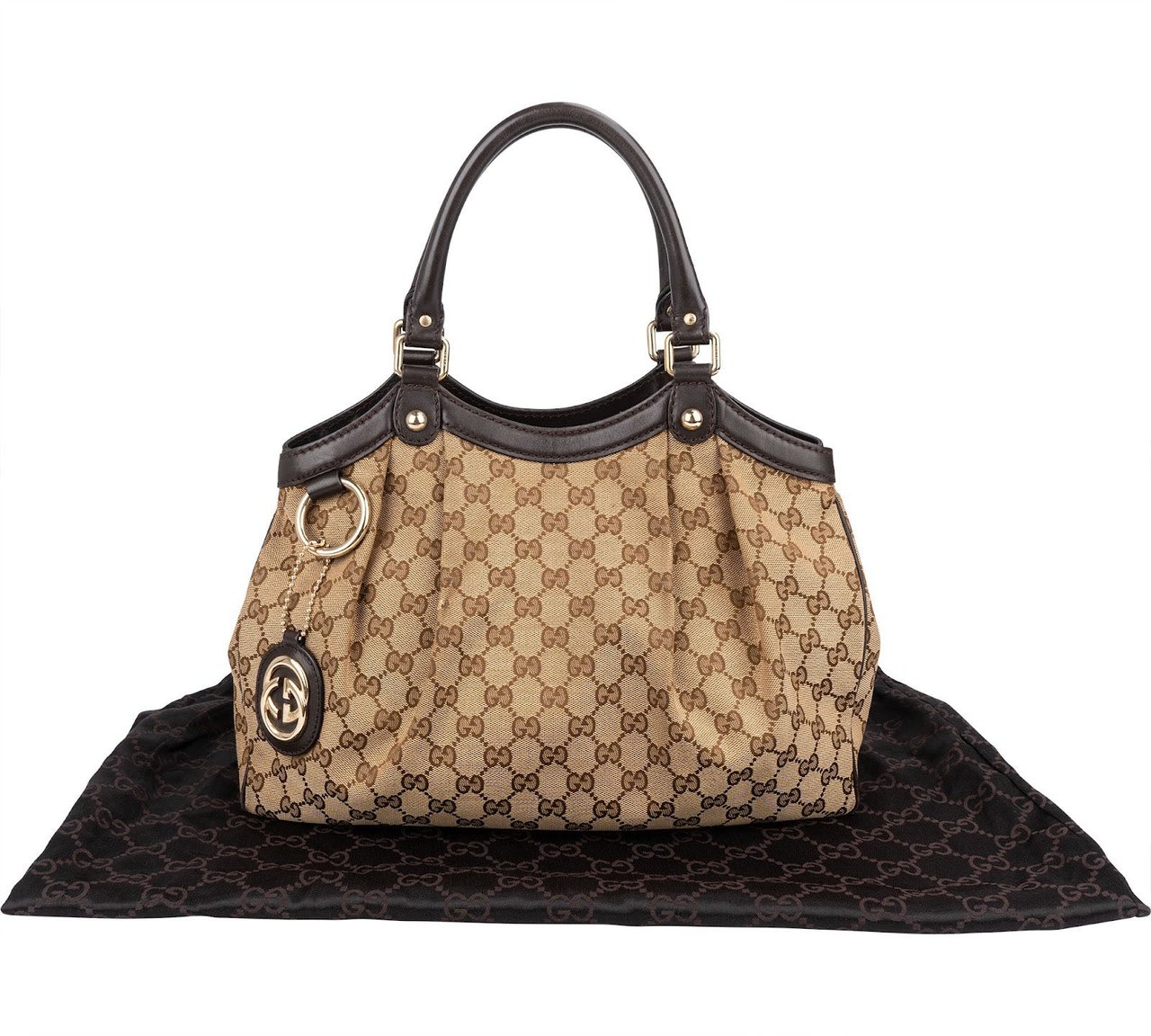 Gucci Monogram GG Sukey Handbag Bruin