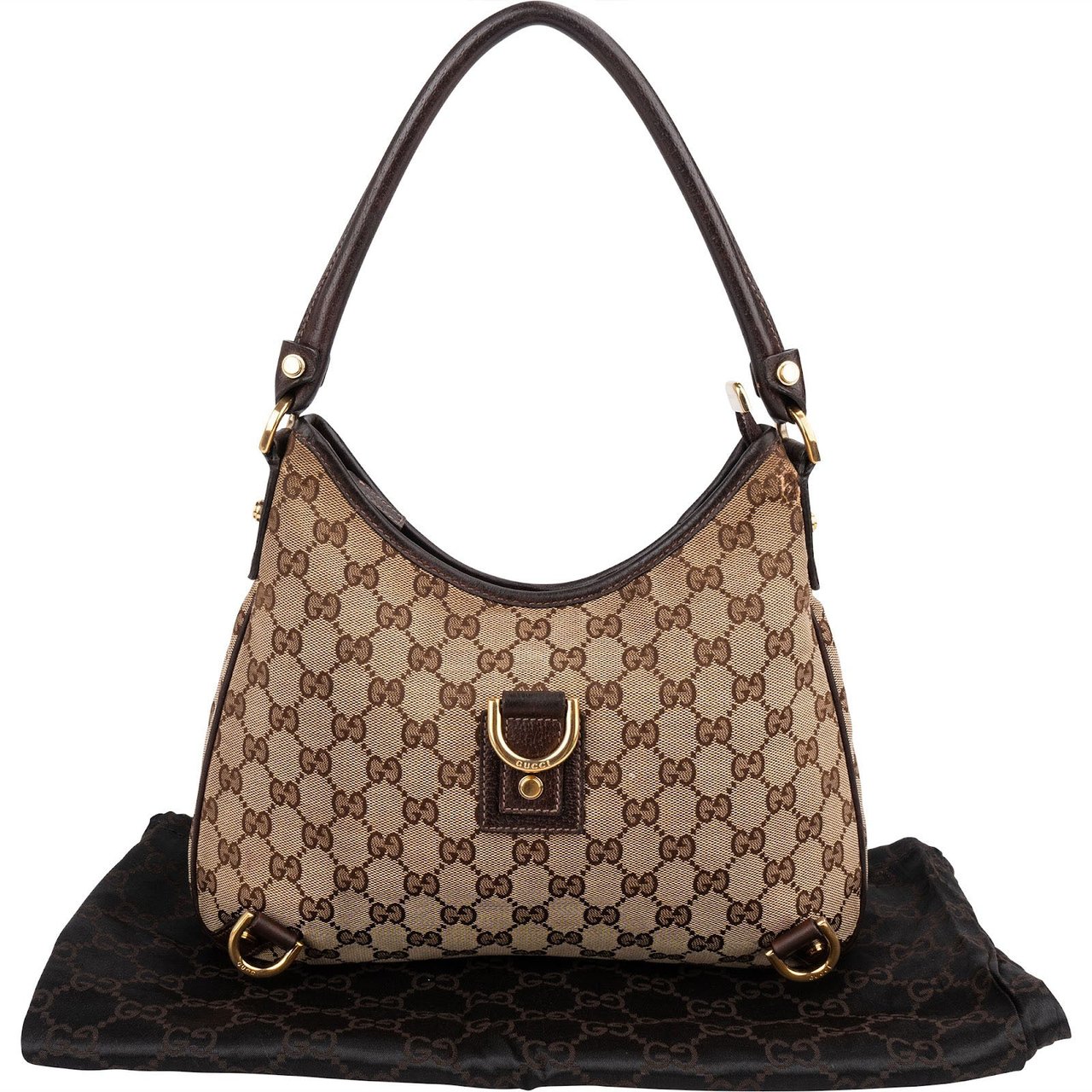 Gucci Monogram GG Small Abbey D-Ring Shoulder Bag Beige