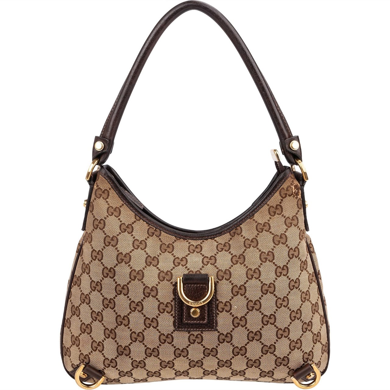 Gucci Monogram GG Small Abbey D-Ring Shoulder Bag Beige