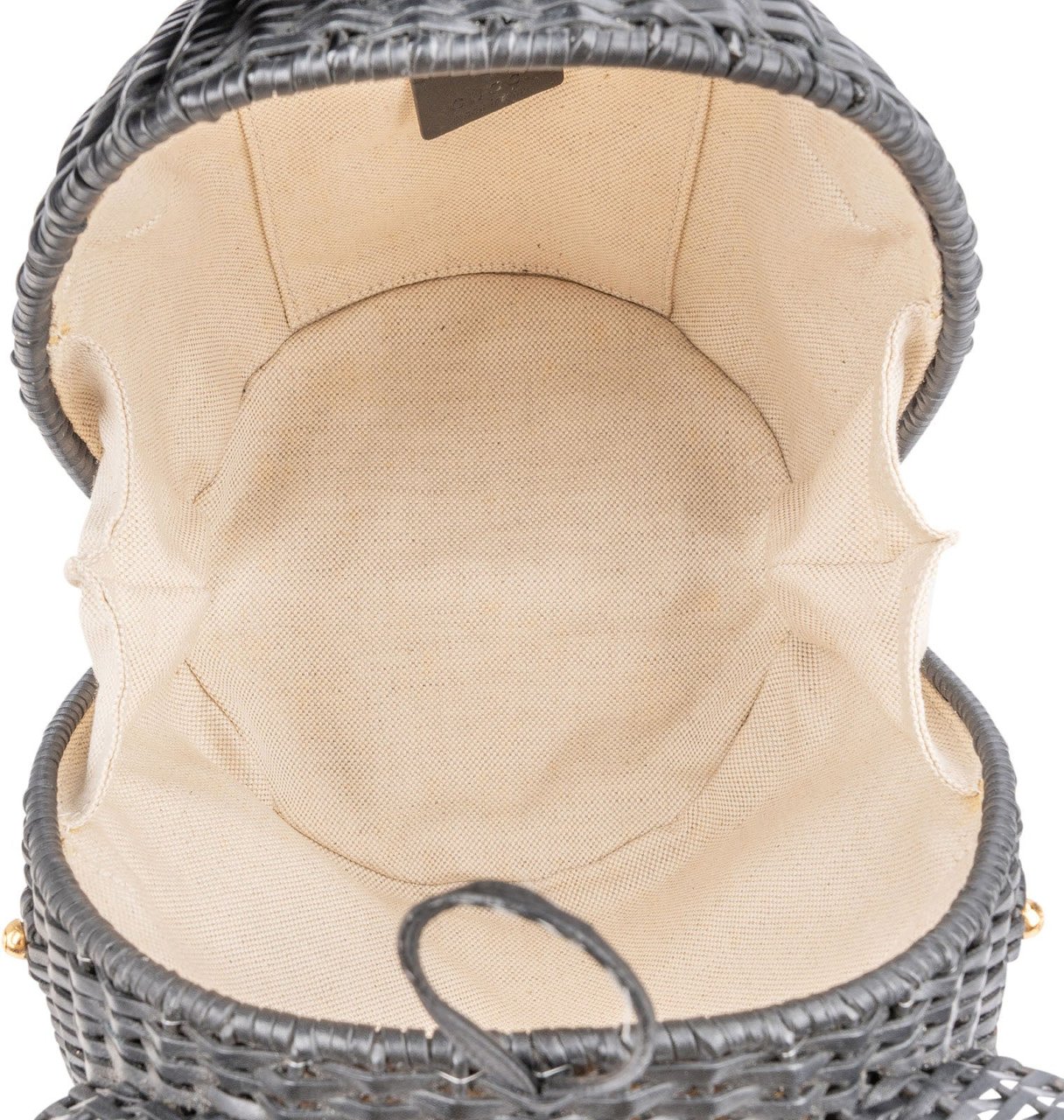 Gucci Limited Fashion Show Wicker Cat Bag Clutch Zwart