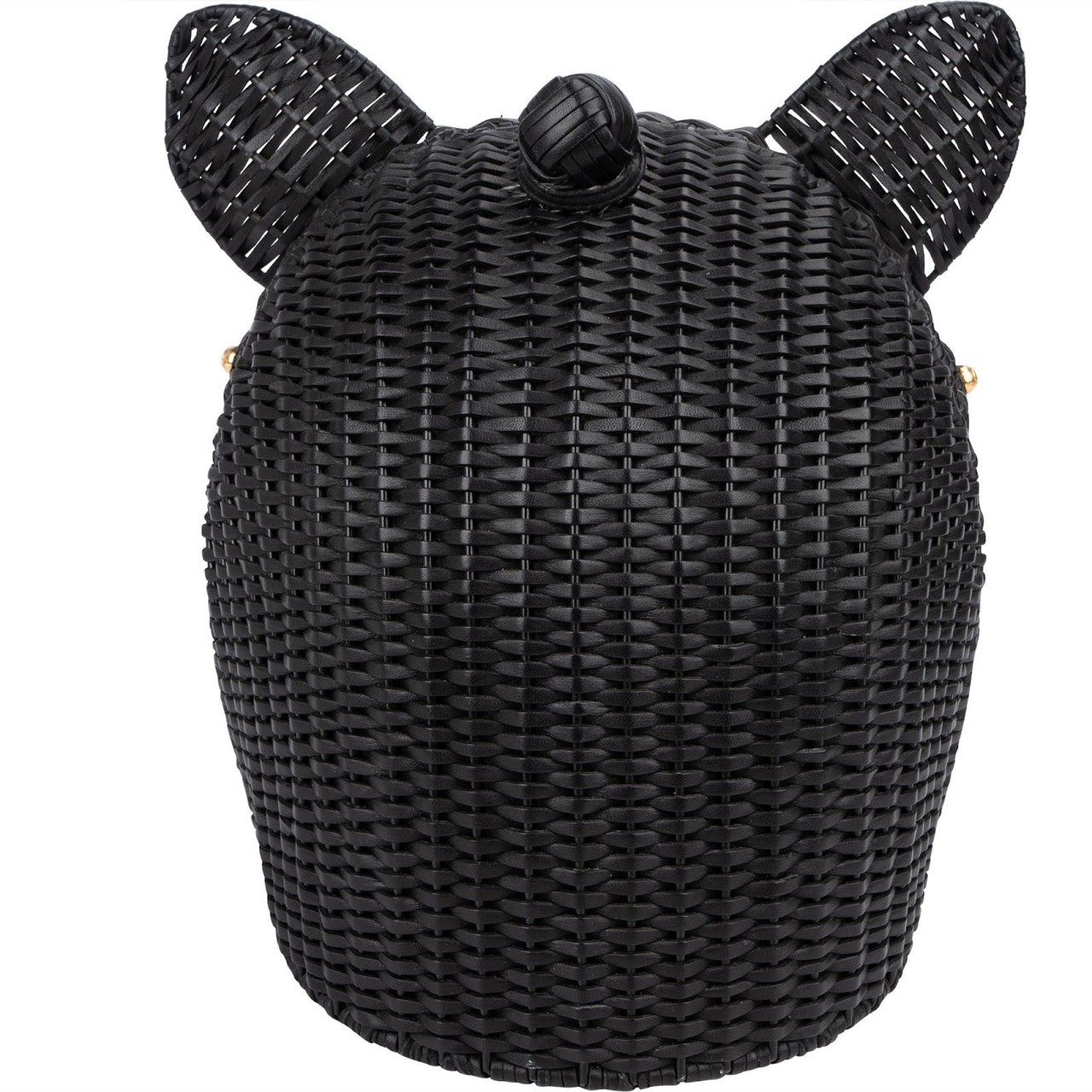 Gucci Limited Fashion Show Wicker Cat Bag Clutch Zwart