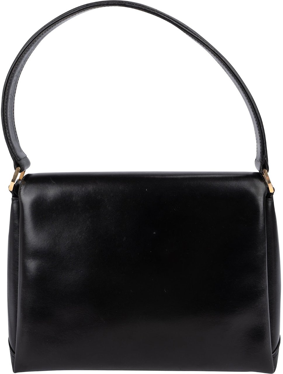 Gucci Black Leather Vintage G Turnlock Flap Handbag Zwart
