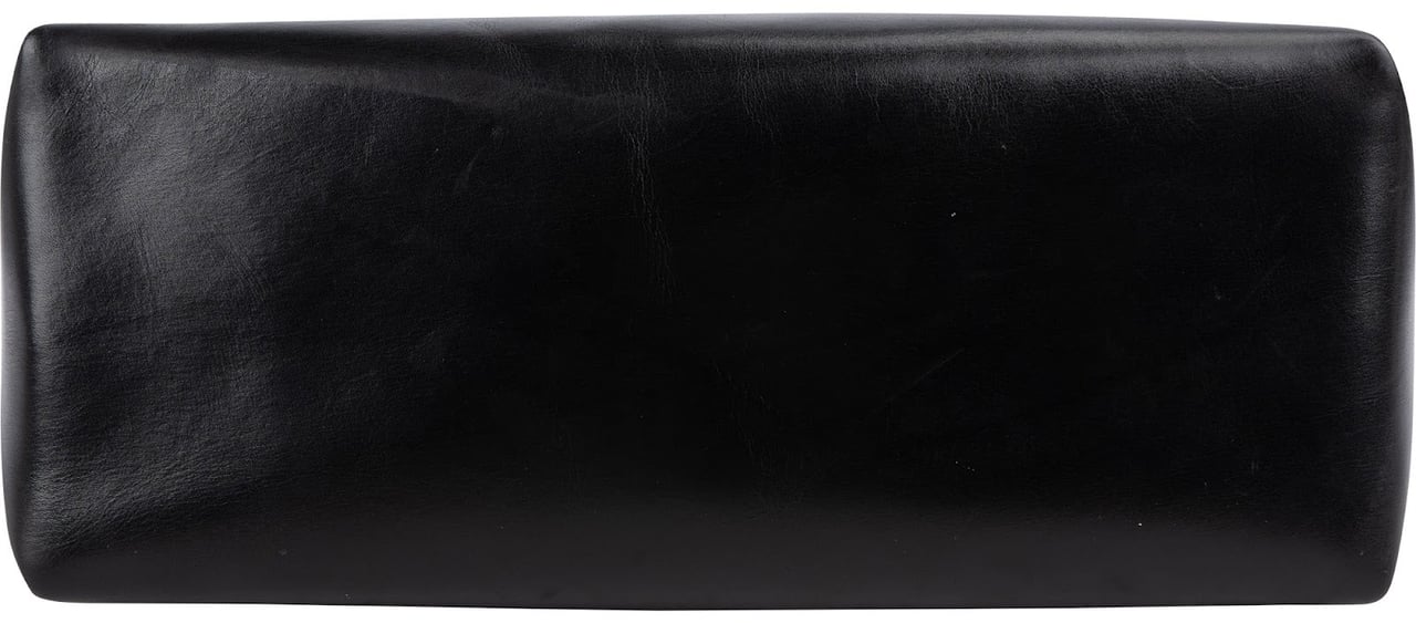 Gucci Black Leather Vintage G Turnlock Flap Handbag Zwart
