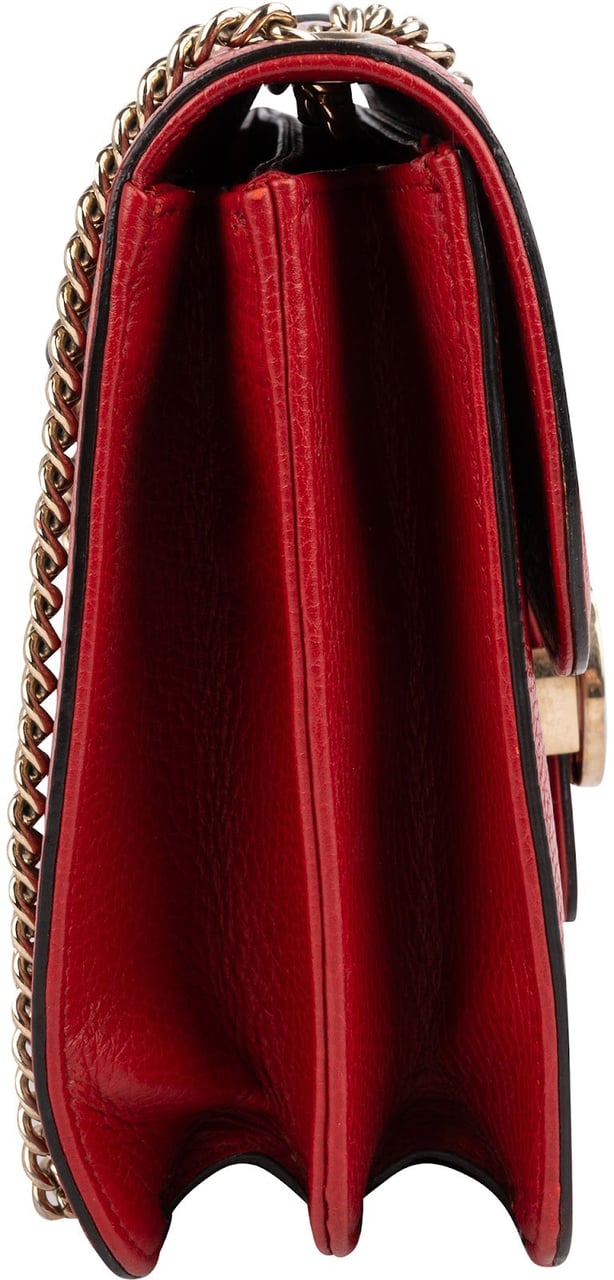 Gucci Pebbled Calfskin Interlocking GG Shoulder Crossbody Bag Rood