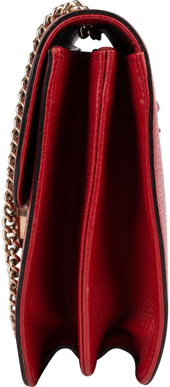 Gucci Pebbled Calfskin Interlocking GG Shoulder Crossbody Bag Rood
