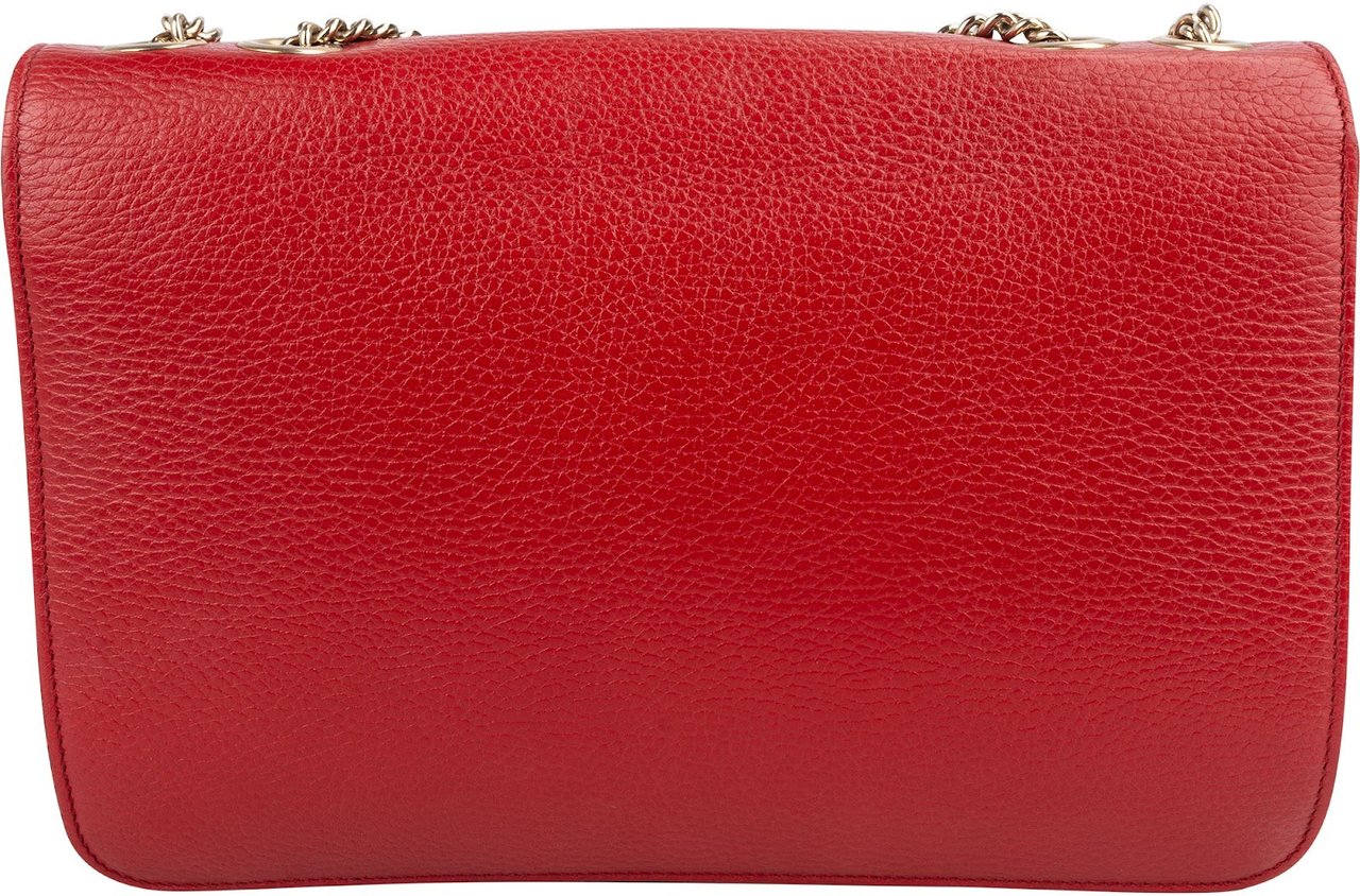 Gucci Pebbled Calfskin Interlocking GG Shoulder Crossbody Bag Rood