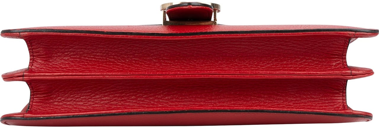 Gucci Pebbled Calfskin Interlocking GG Shoulder Crossbody Bag Rood