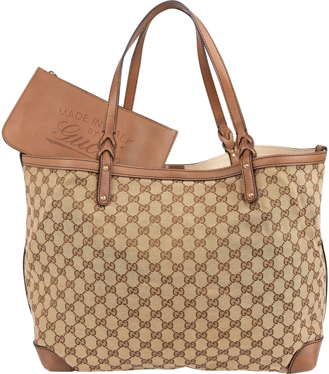 Gucci Monogram GG Canvas Joy Tote Shoulder Bag Beige