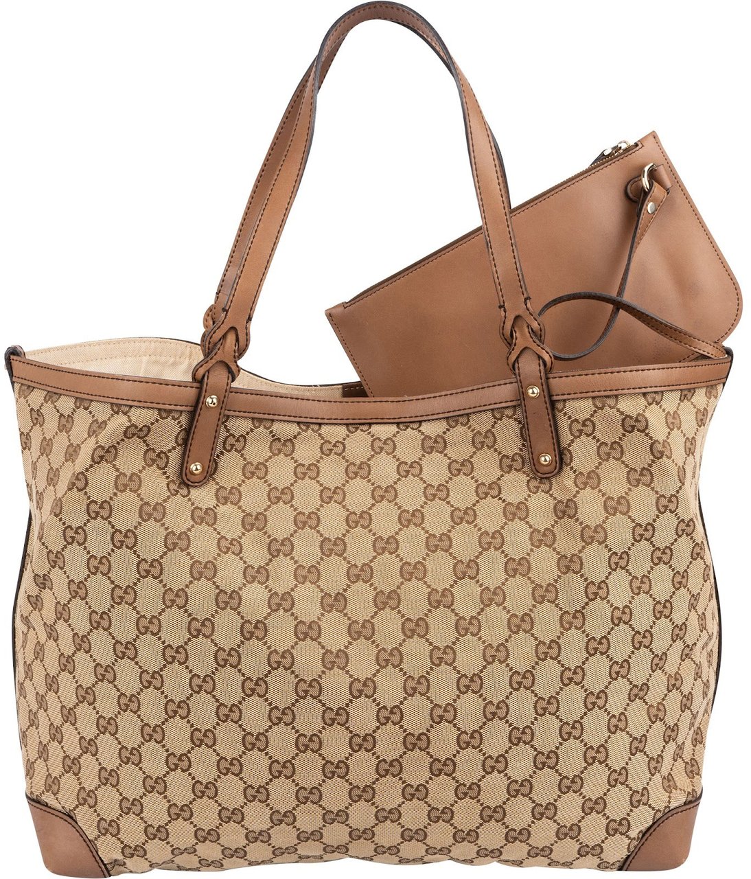 Gucci Monogram GG Canvas Joy Tote Shoulder Bag Beige