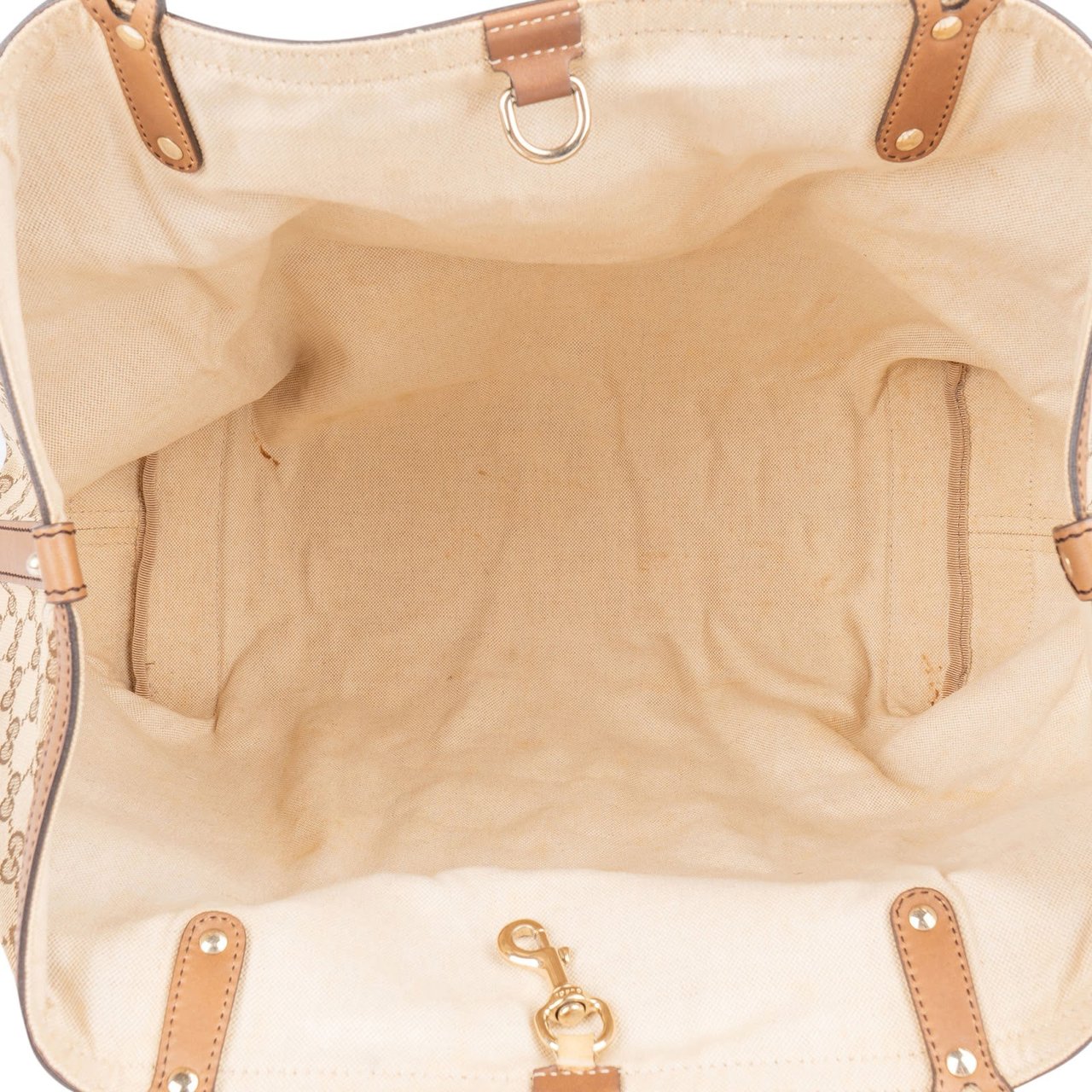 Gucci Monogram GG Canvas Joy Tote Shoulder Bag Beige