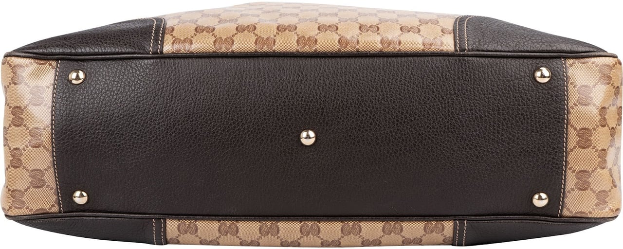 Gucci Monogram GG Crystal Princy Tote Shoulder Bag Bruin