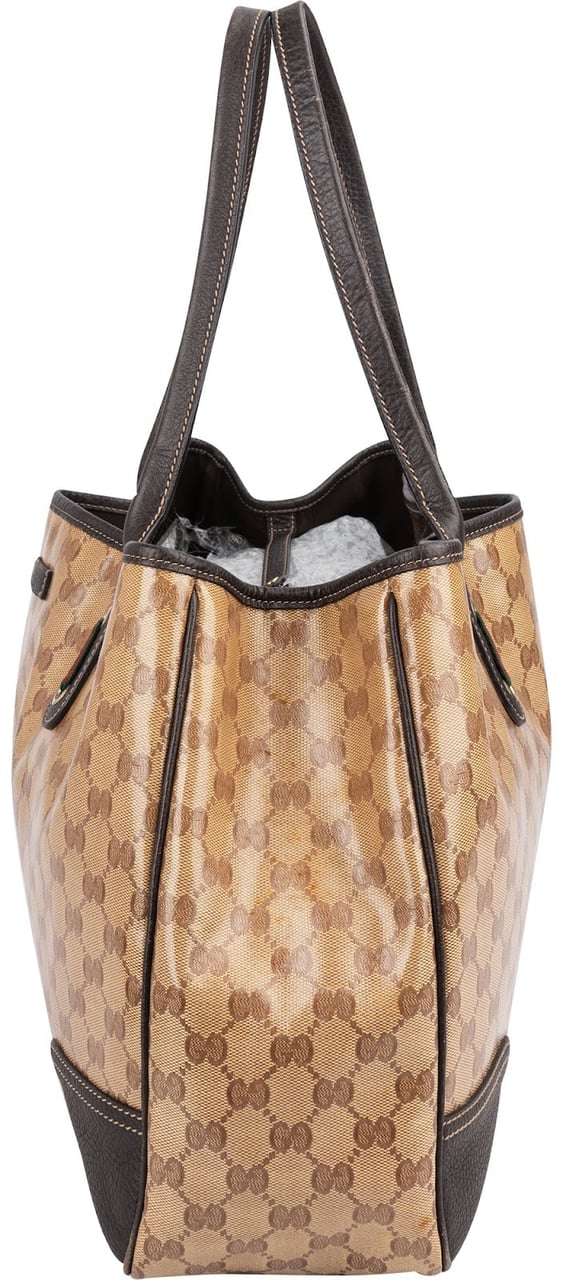 Gucci Monogram GG Crystal Princy Tote Shoulder Bag Bruin