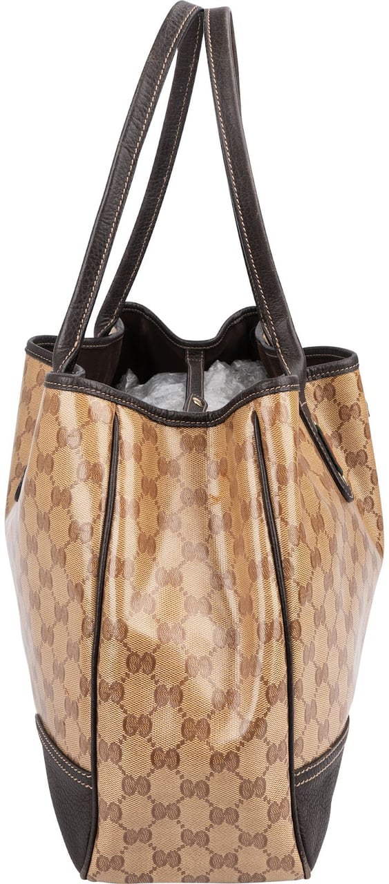 Gucci Monogram GG Crystal Princy Tote Shoulder Bag Bruin