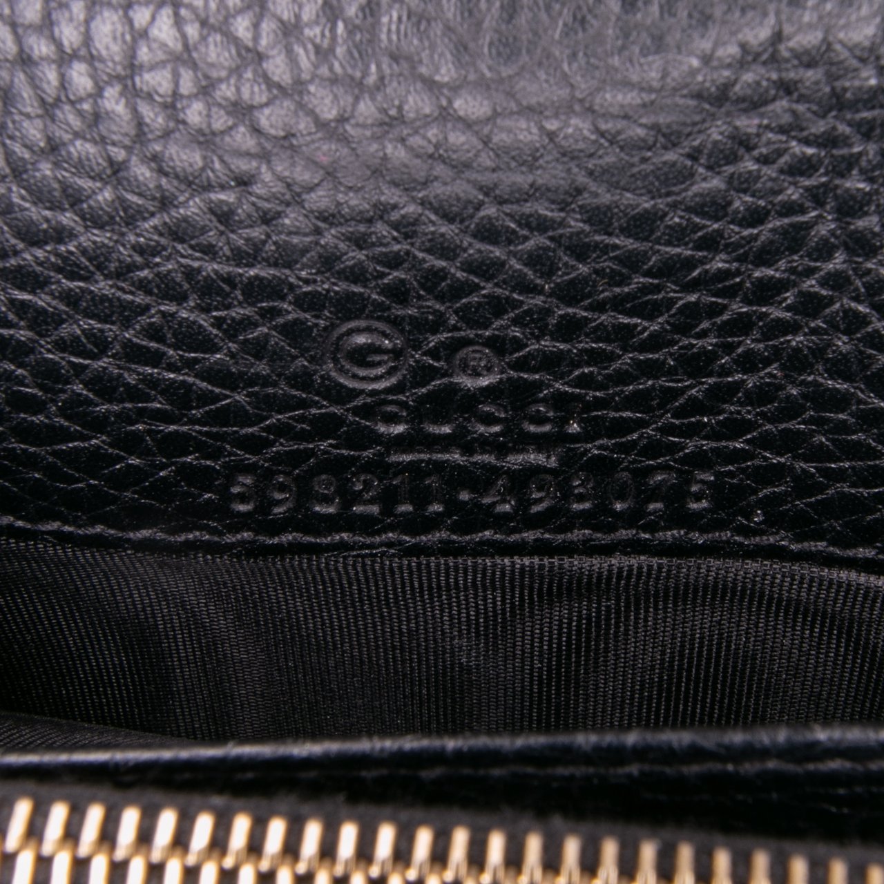 Gucci Leather Soho Wallet on Chain Zwart
