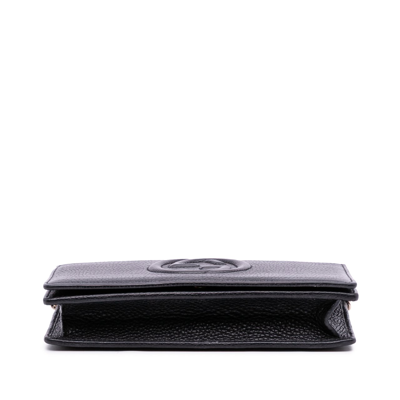 Gucci Leather Soho Wallet on Chain Zwart