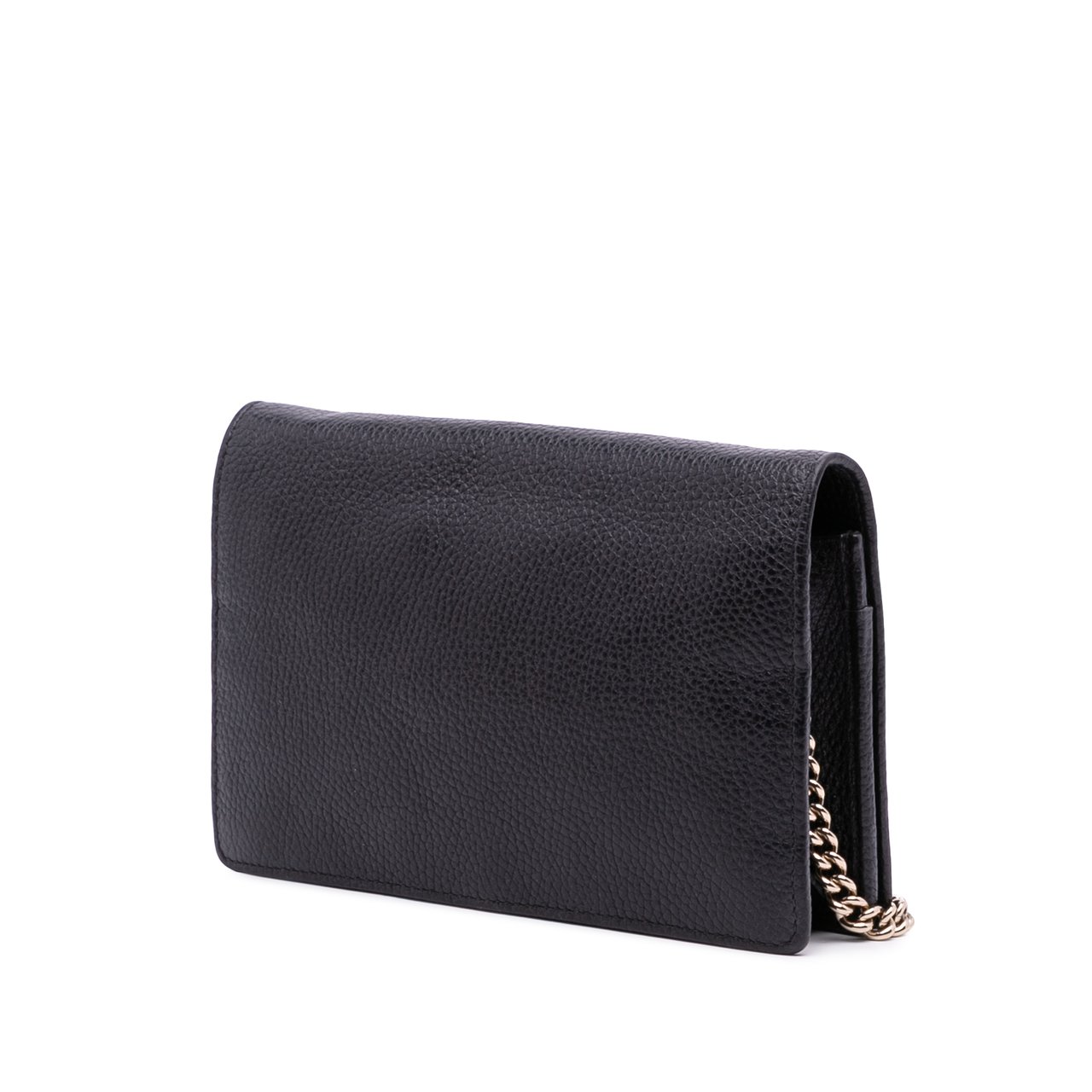 Gucci Leather Soho Wallet on Chain Zwart