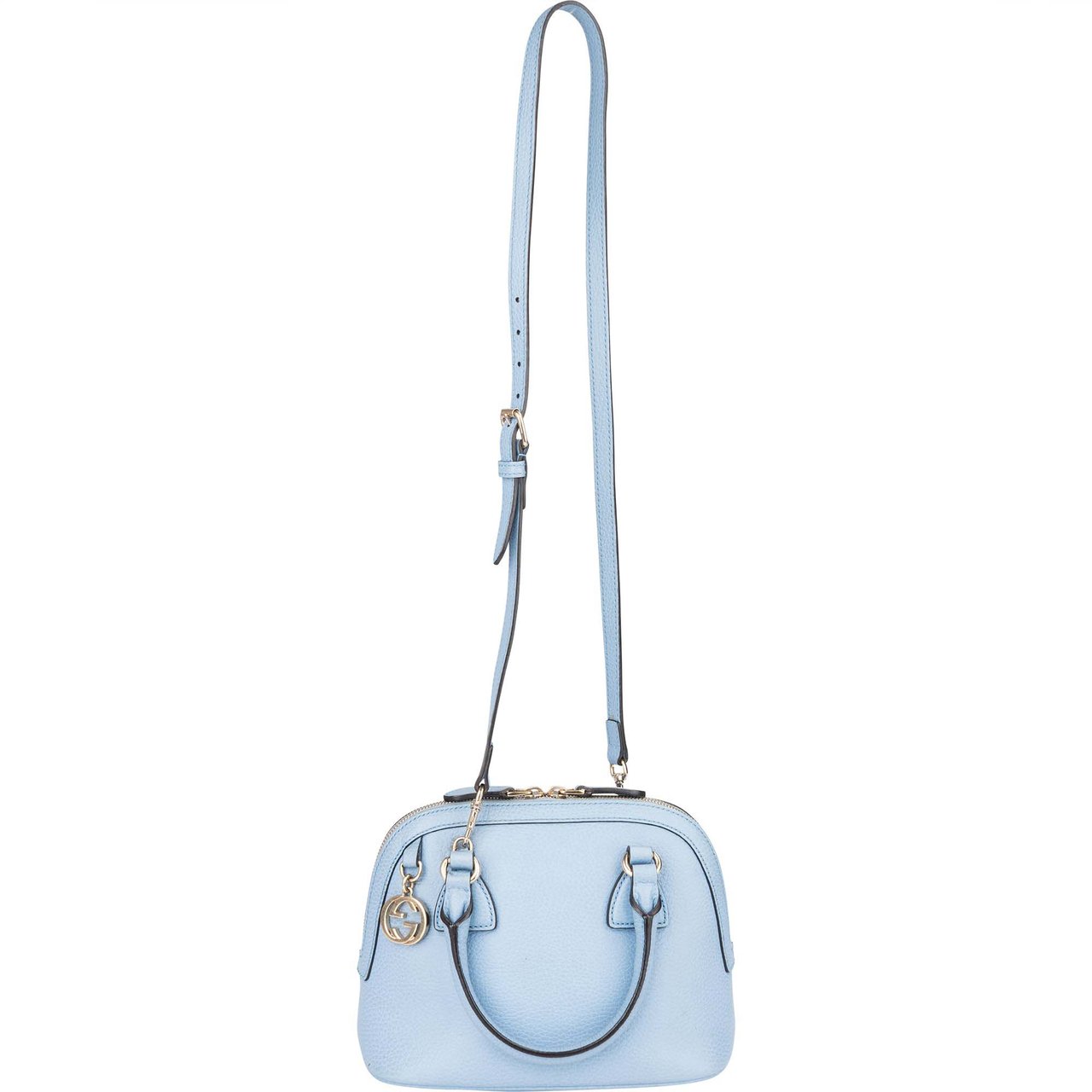 Gucci Gucci Blue Leather GG Handbag Blauw