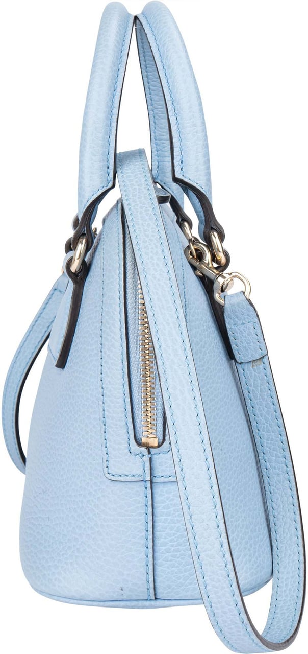 Gucci Gucci Blue Leather GG Handbag Blauw
