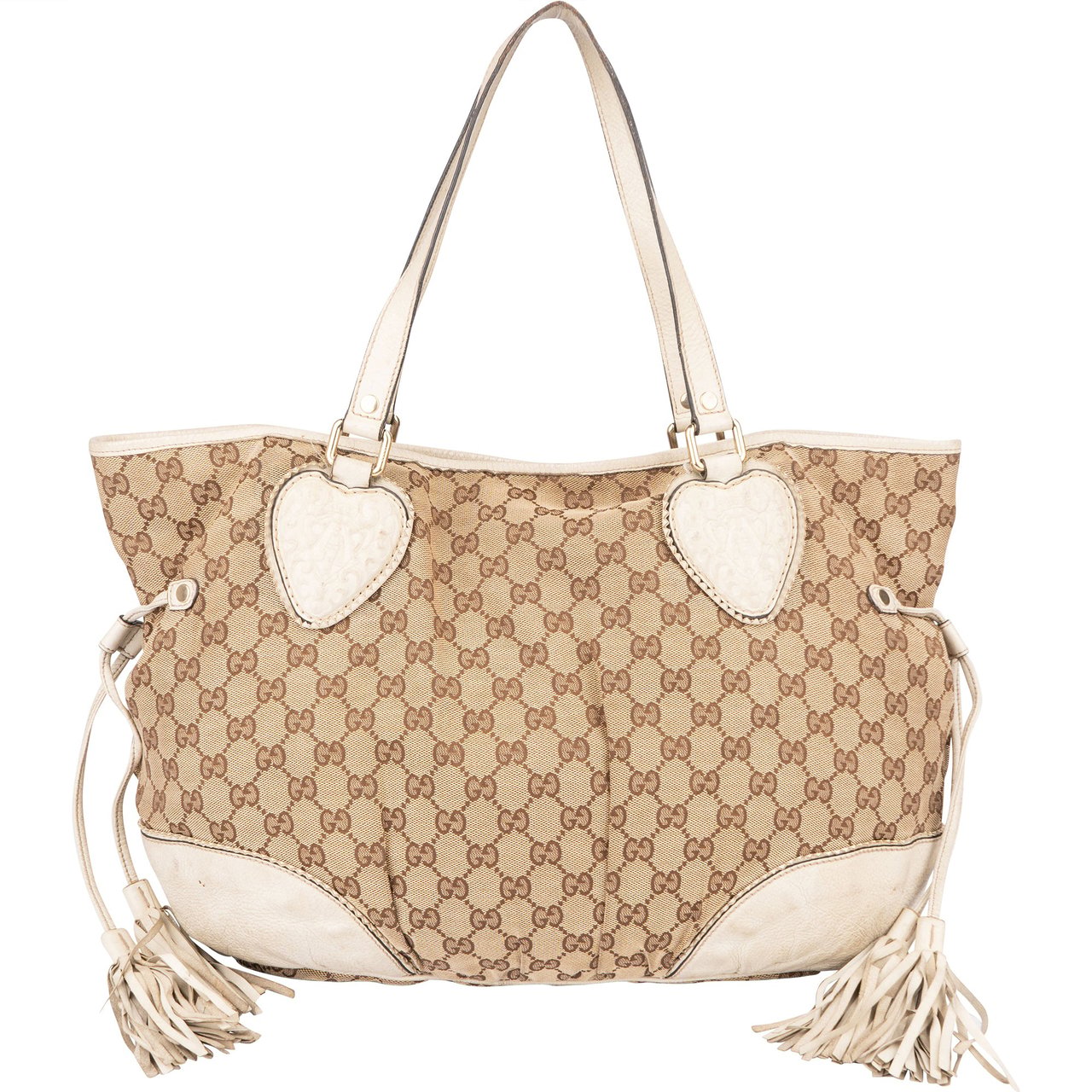 Gucci GG Monogram Twin Heart Handbag Bruin