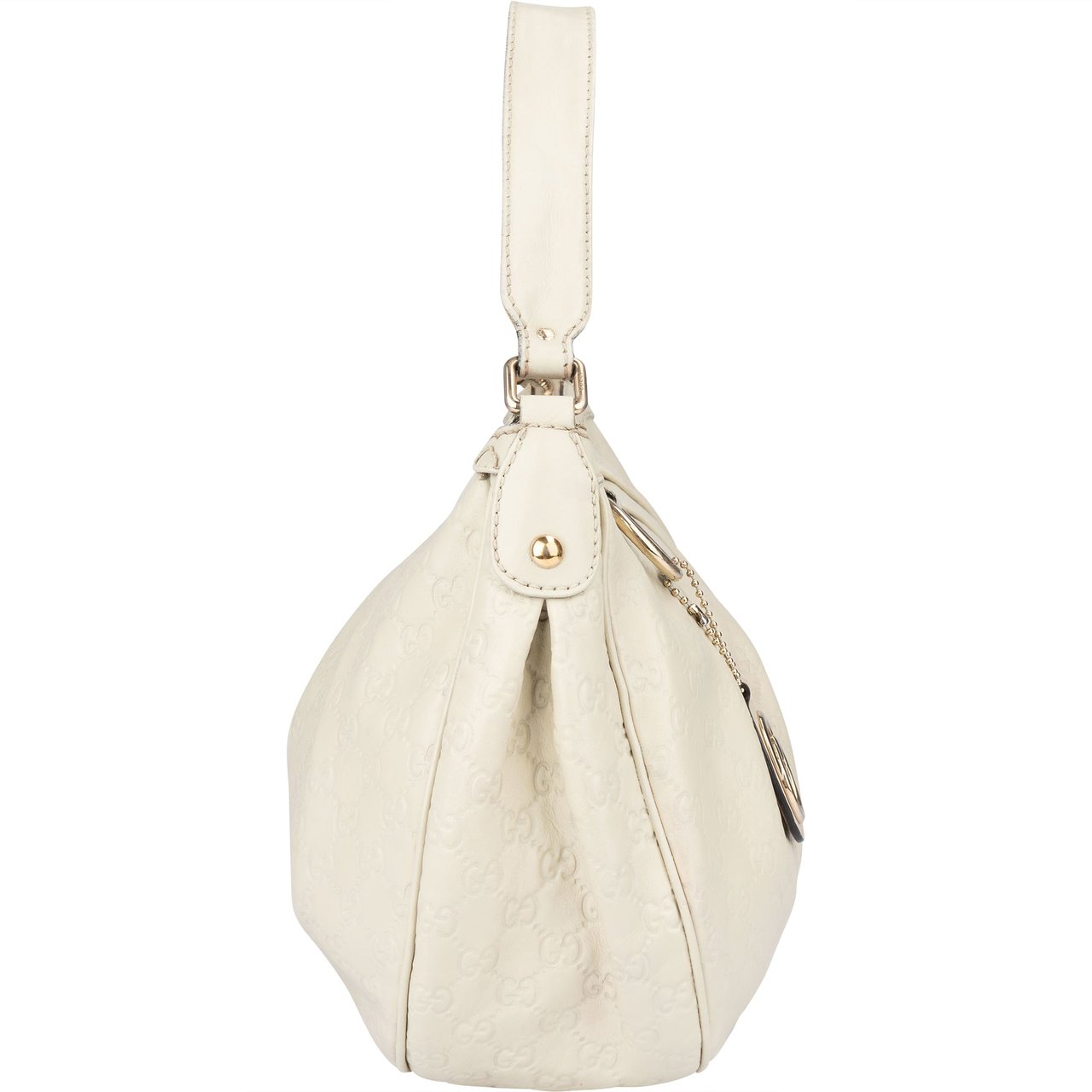 Gucci Leather GG Monogram Sukey Handbag Wit