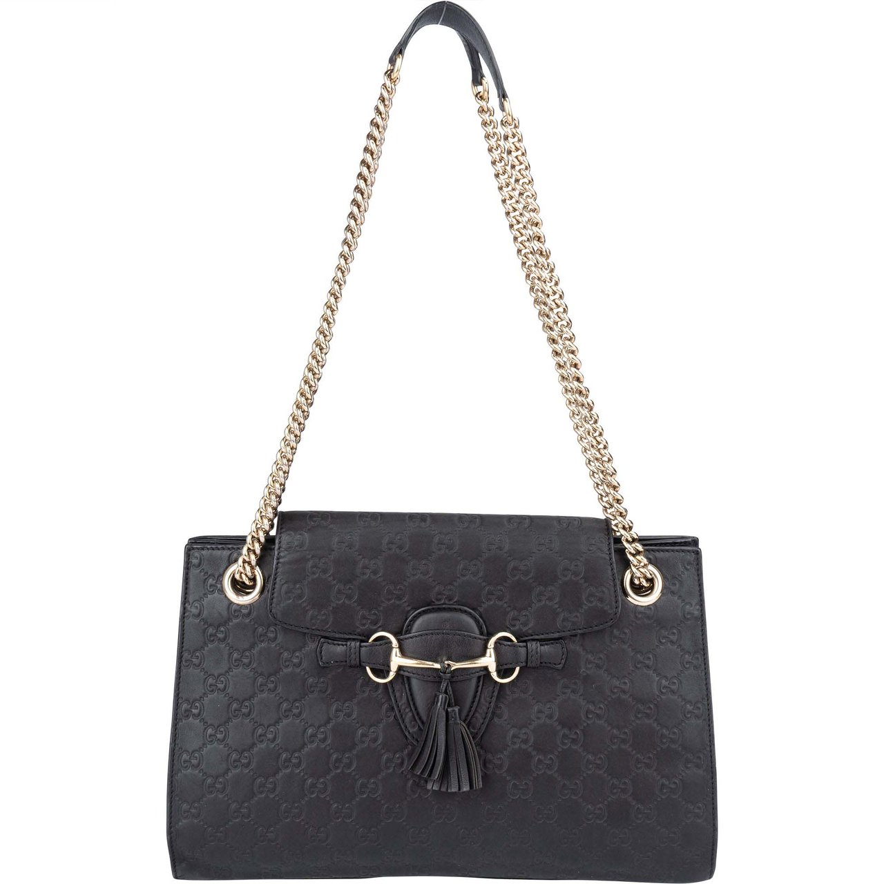 Gucci Gucci Leather GG Monogram Horsebit Emily Crossbody Bag Divers