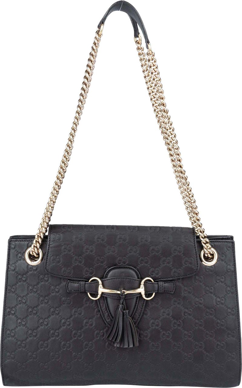 Gucci Gucci Leather GG Monogram Horsebit Emily Crossbody Bag Divers