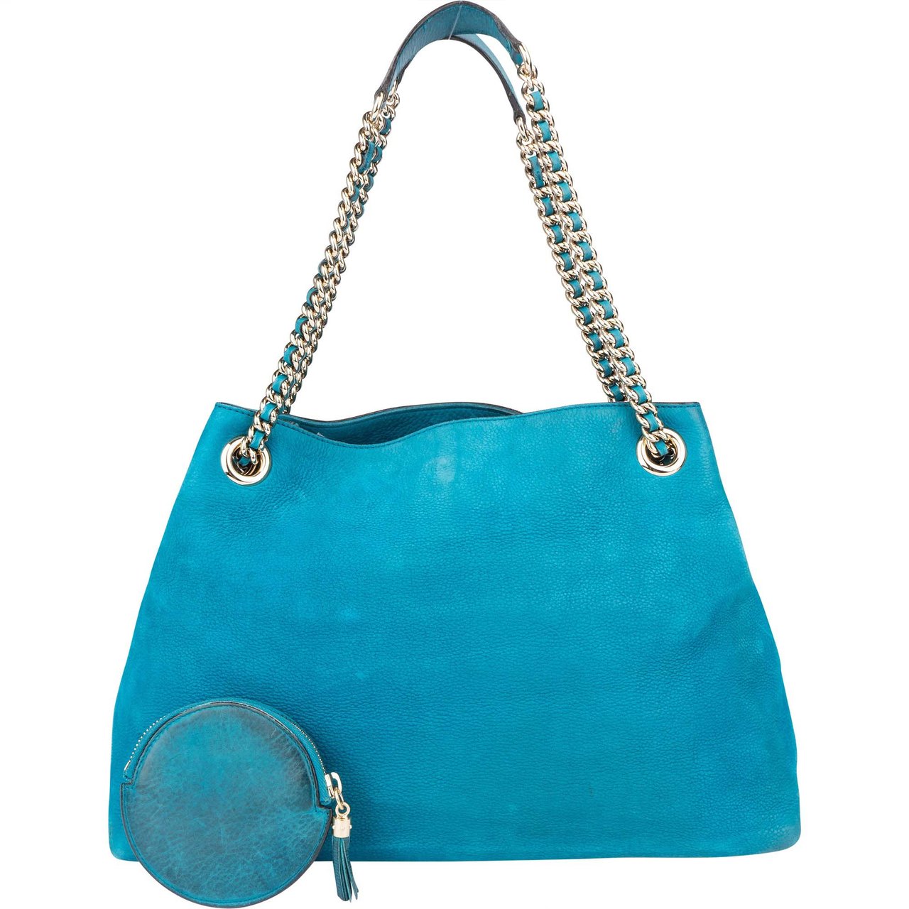 Gucci Gucci Blue Suede Soho Crossbody Bag Blauw