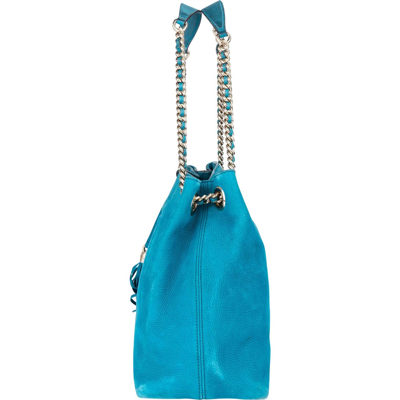 Gucci Gucci Blue Suede Soho Crossbody Bag Blauw