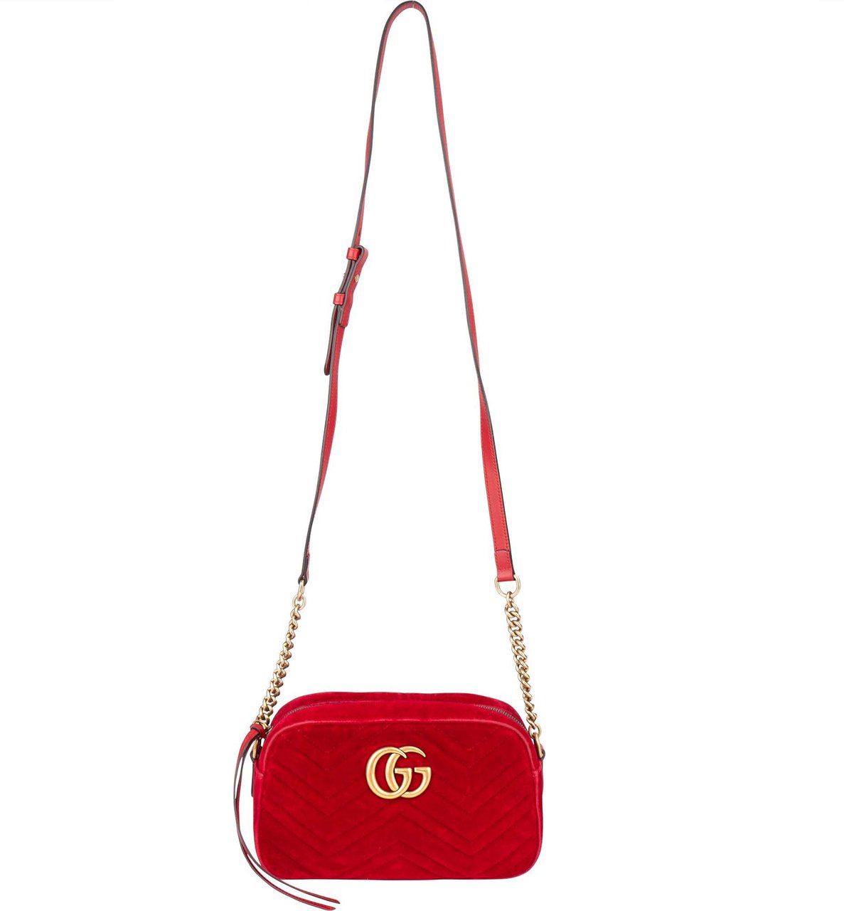 Gucci Gucci Red Satin GG Marmont Crossbody Bag Divers
