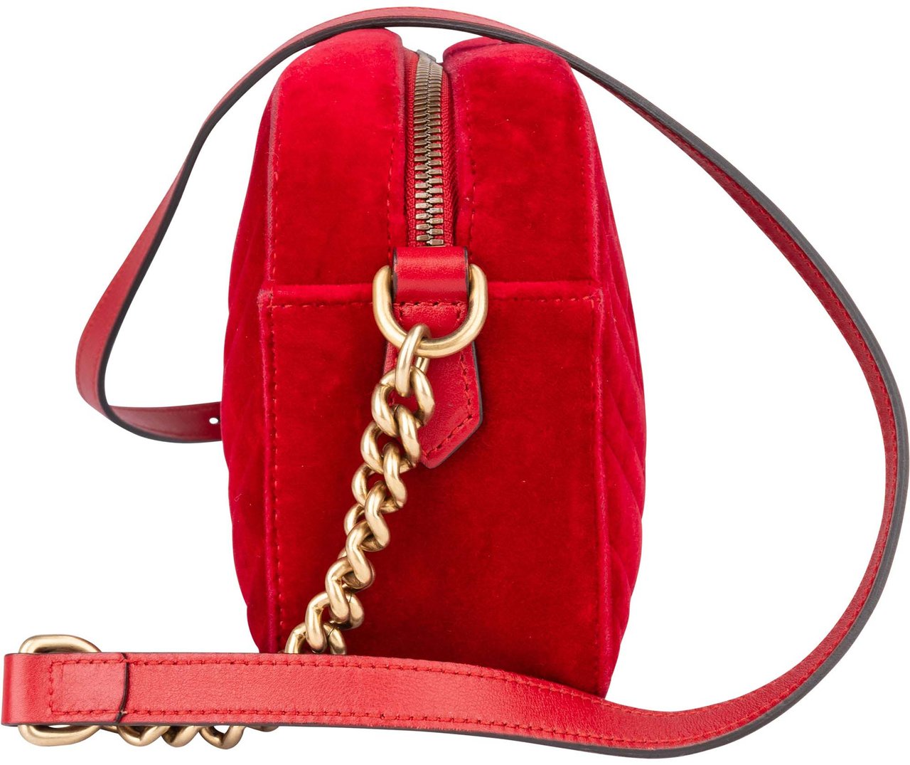 Gucci Gucci Red Satin GG Marmont Crossbody Bag Divers