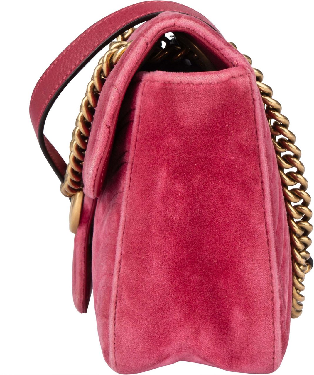 Gucci Gucci Pink Velvet GG Marmont Crossbody Bag Roze