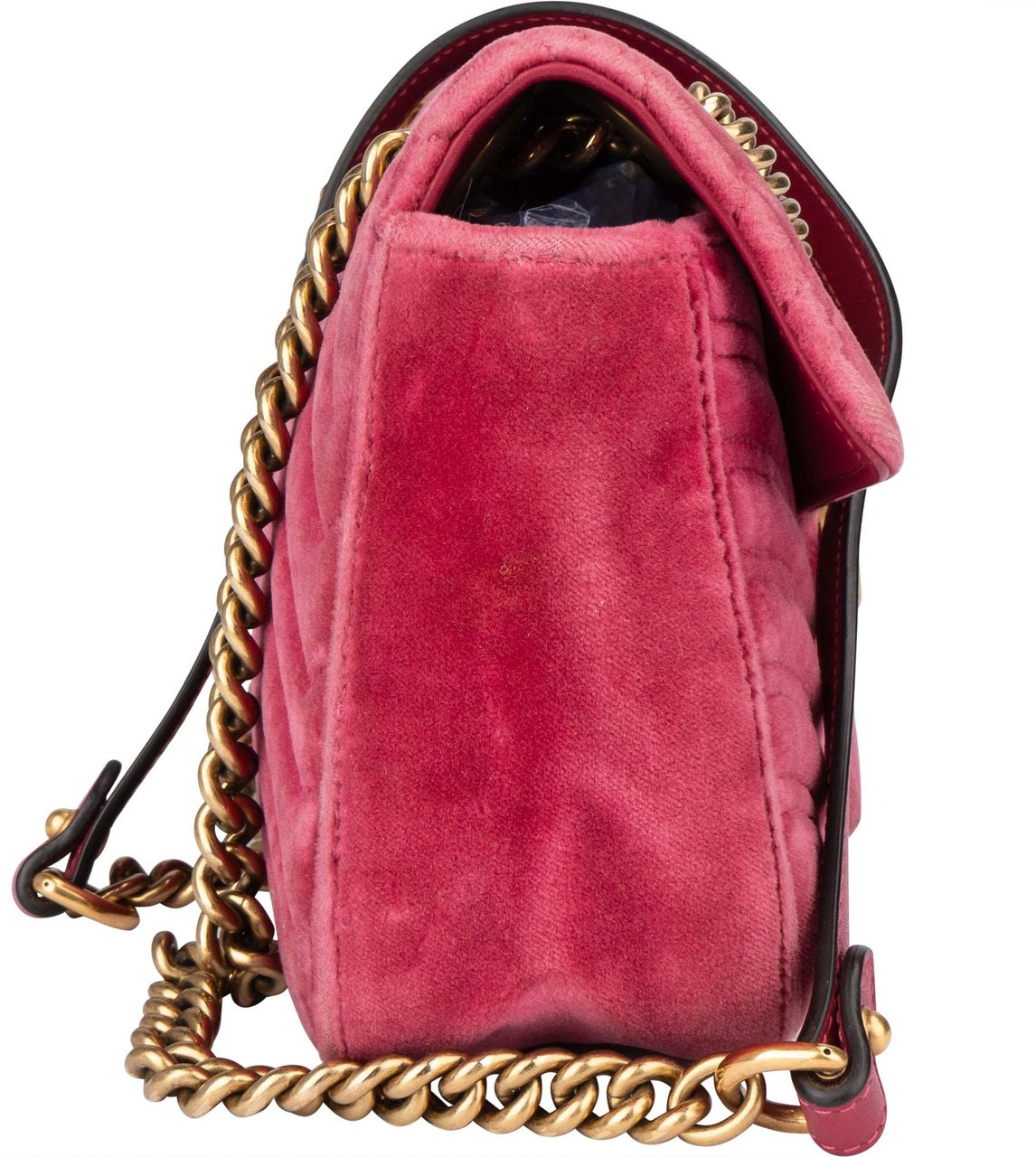 Gucci Gucci Pink Velvet GG Marmont Crossbody Bag Roze