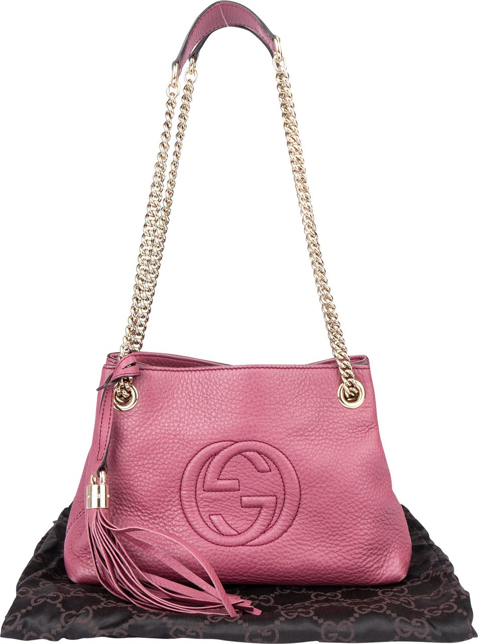 Gucci Leather GG Soho Crossbody Bag Roze