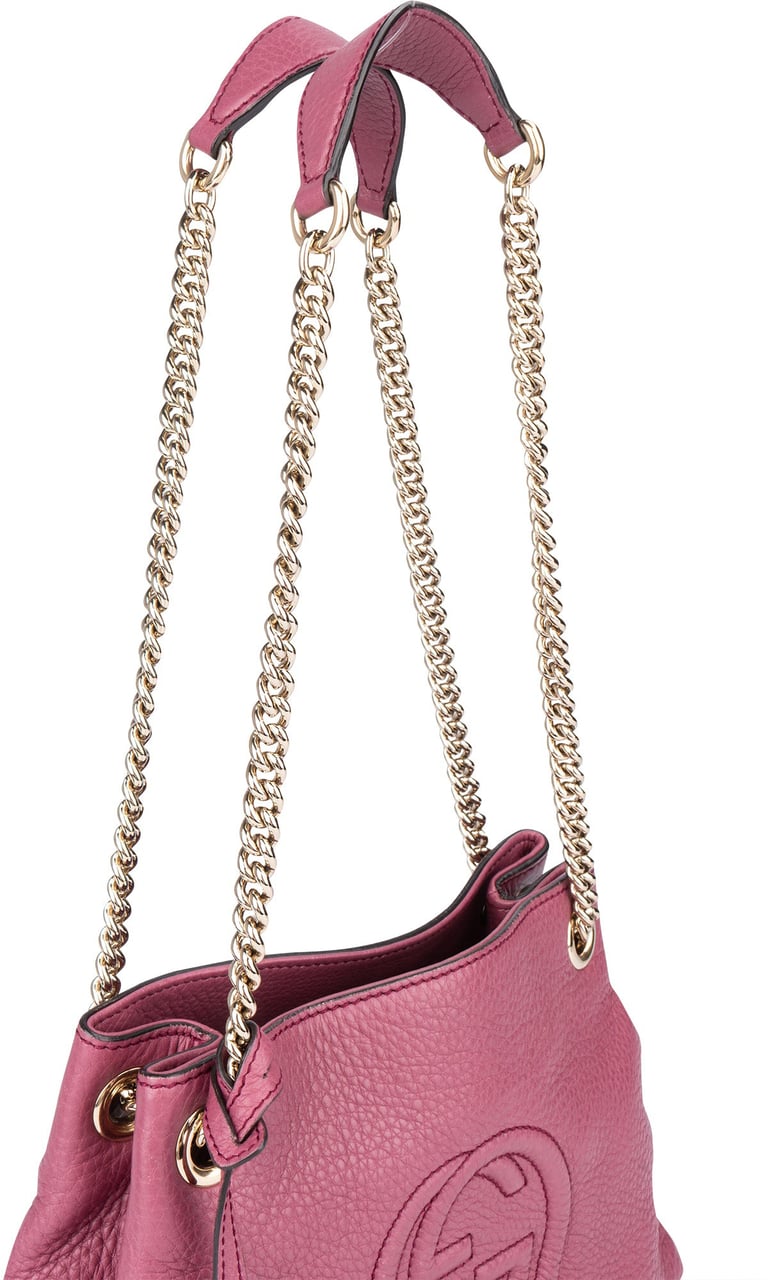 Gucci Leather GG Soho Crossbody Bag Roze