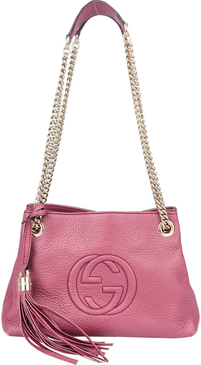 Gucci Leather GG Soho Crossbody Bag Roze