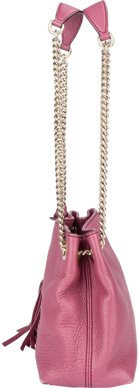 Gucci Leather GG Soho Crossbody Bag Roze